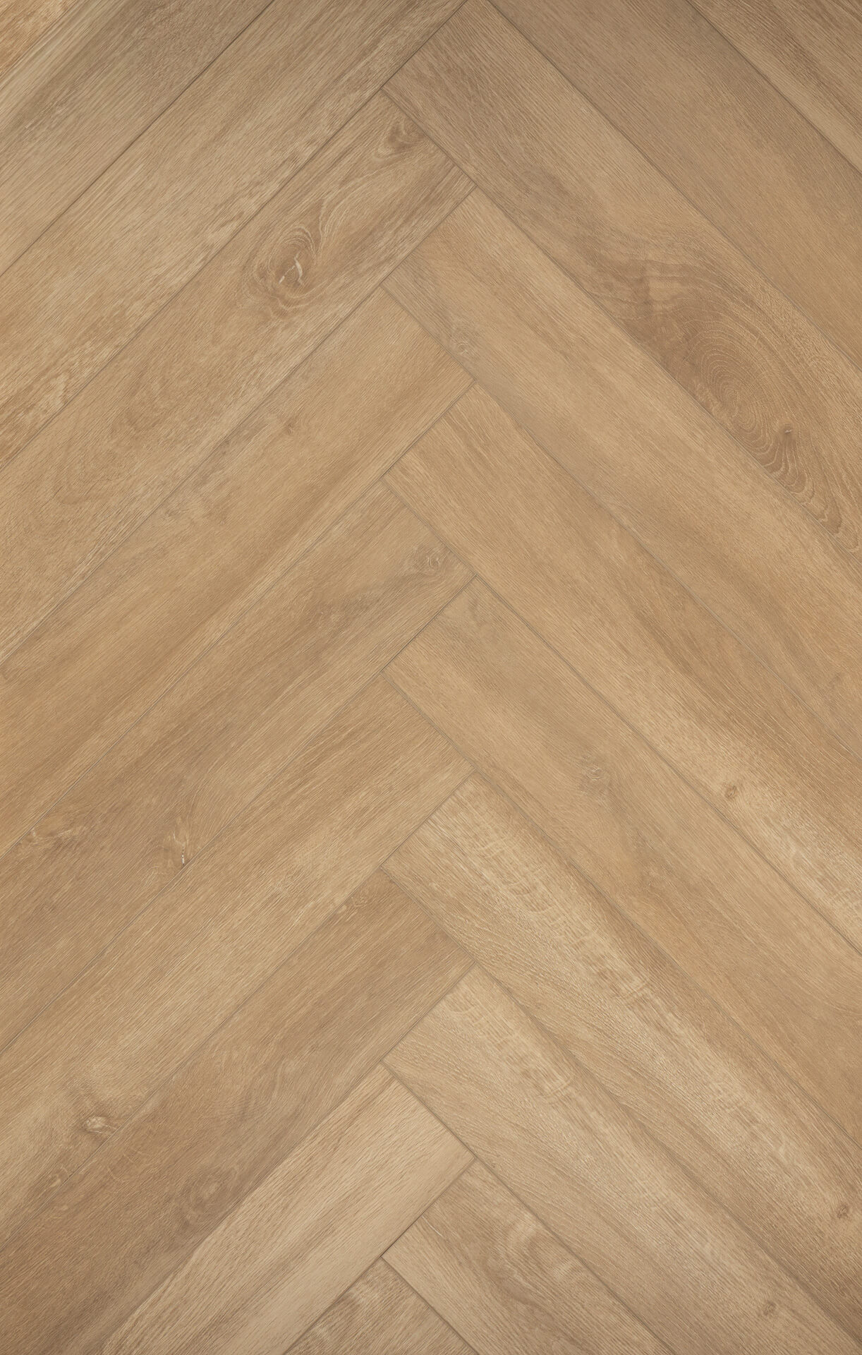 Sol vinyle rigide bâtons rompus 5,5mm, chêne bois brut avec 4 chanfreins